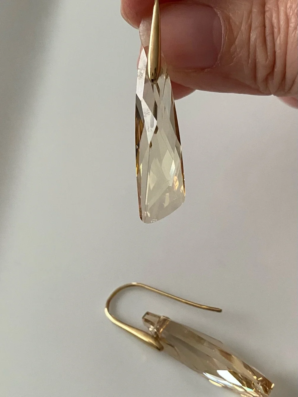 Swarovski Stonehenge Golden Crystal Drop Earrings